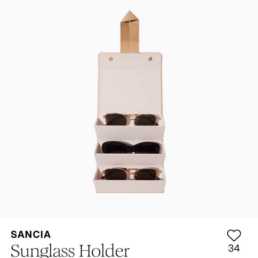 Cream and Gold Sunglass Organizer
